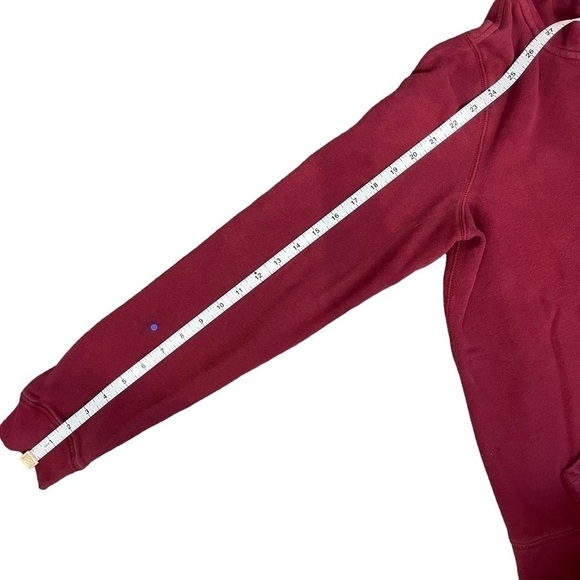 Well-loved Ralph Lauren wine red hoodie sweatshirt, size large. - Picture 10 of 11